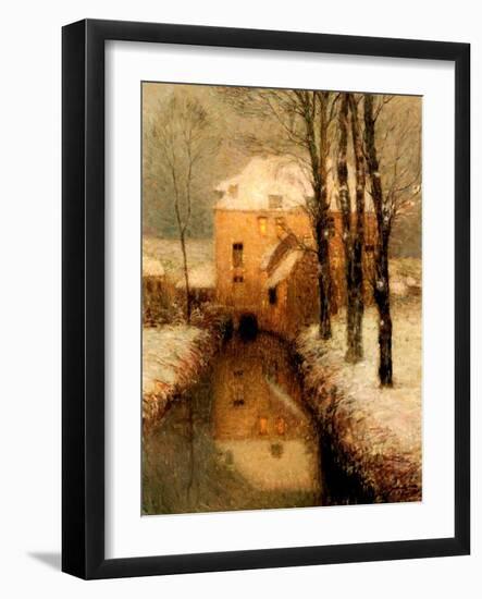 The Canal in Winter, 1901-Henri Eugene Augustin Le Sidaner-Framed Giclee Print