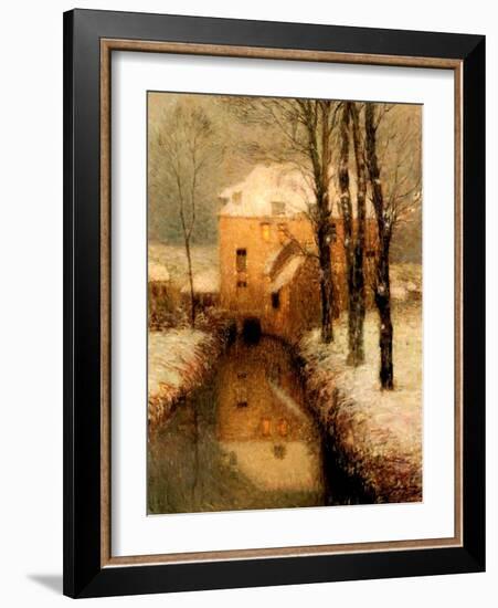 The Canal in Winter, 1901-Henri Eugene Augustin Le Sidaner-Framed Giclee Print