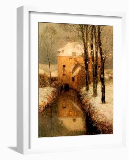 The Canal in Winter, 1901-Henri Eugene Augustin Le Sidaner-Framed Giclee Print