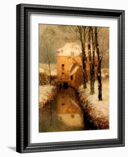 The Canal in Winter, 1901-Henri Eugene Augustin Le Sidaner-Framed Giclee Print