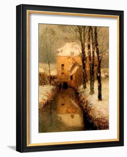 The Canal in Winter, 1901-Henri Eugene Augustin Le Sidaner-Framed Giclee Print