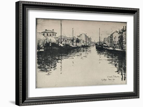 'The Canal St Martin', 1915-Eugene Bejot-Framed Giclee Print