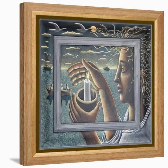 The Candle, 2021 (Tinted Gesso on Wood)-PJ Crook-Framed Premier Image Canvas