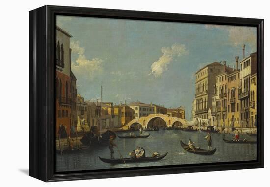 The Cannaregio, Venice, with Palazzo Testa, Palazzo Surian-Bellotto and the Ponte Dei Tre Archi,…-Canaletto-Framed Premier Image Canvas