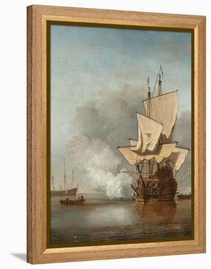 The Cannon Shot, C. 1680-Willem Van De Velde The Younger-Framed Premier Image Canvas