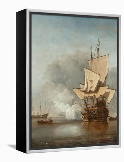 The Cannon Shot, C. 1680-Willem Van De Velde The Younger-Framed Premier Image Canvas