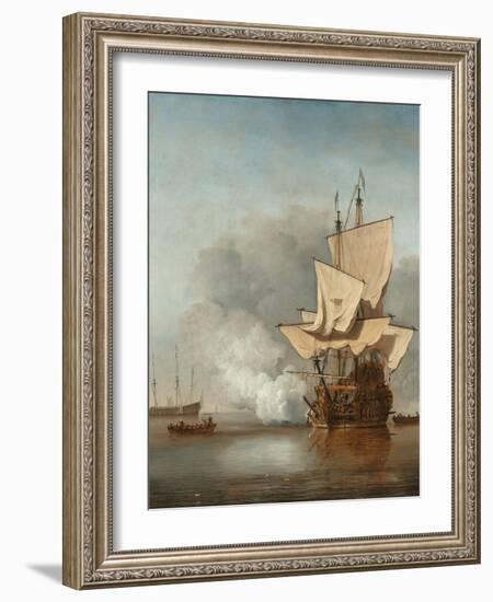 The Cannon Shot, C. 1680-Willem Van De Velde The Younger-Framed Giclee Print