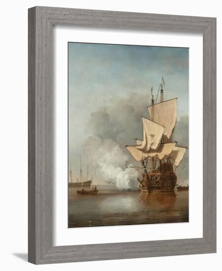 The Cannon Shot, C. 1680-Willem Van De Velde The Younger-Framed Giclee Print