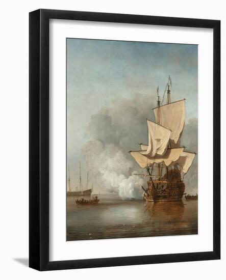 The Cannon Shot, C. 1680-Willem Van De Velde The Younger-Framed Giclee Print