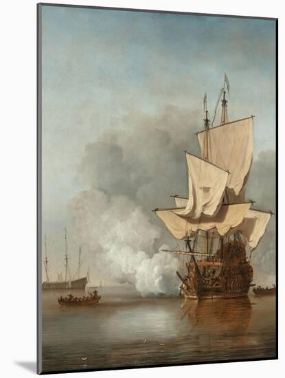 The Cannon Shot, C. 1680-Willem Van De Velde The Younger-Mounted Giclee Print