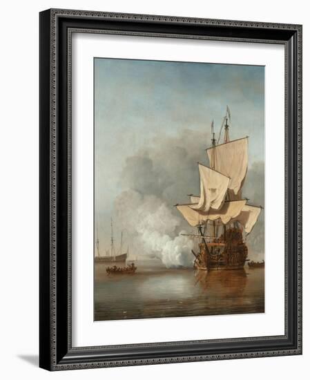 The Cannon Shot, C. 1680-Willem Van De Velde The Younger-Framed Giclee Print