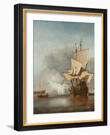 The Cannon Shot, C. 1680-Willem Van De Velde The Younger-Framed Giclee Print