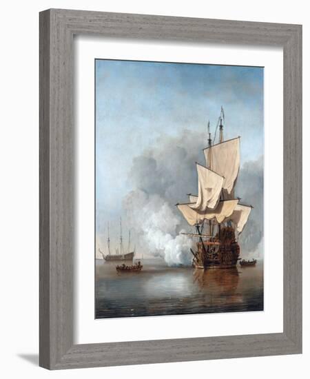 The Cannon Shot-Willem Van De Velde The Younger-Framed Giclee Print