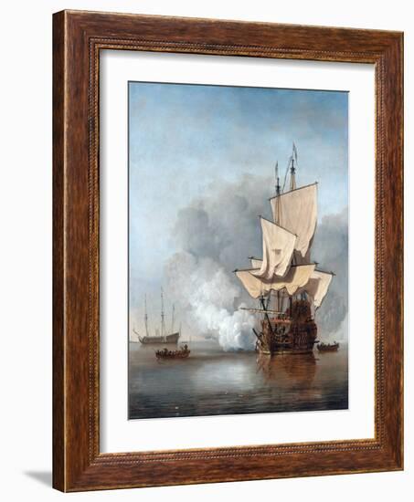 The Cannon Shot-Willem Van De Velde The Younger-Framed Giclee Print