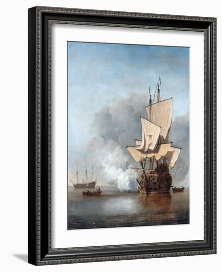 The Cannon Shot-Willem Van De Velde The Younger-Framed Giclee Print