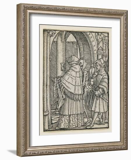 The Canon from Dance of Death (Lyons), 1538, 1523-1526-Hans Holbein the Younger-Framed Giclee Print