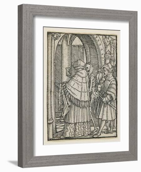 The Canon from Dance of Death (Lyons), 1538, 1523-1526-Hans Holbein the Younger-Framed Giclee Print