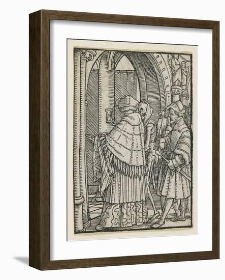 The Canon from Dance of Death (Lyons), 1538, 1523-1526-Hans Holbein the Younger-Framed Giclee Print