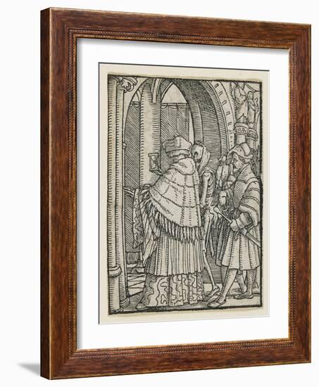 The Canon from Dance of Death (Lyons), 1538, 1523-1526-Hans Holbein the Younger-Framed Giclee Print