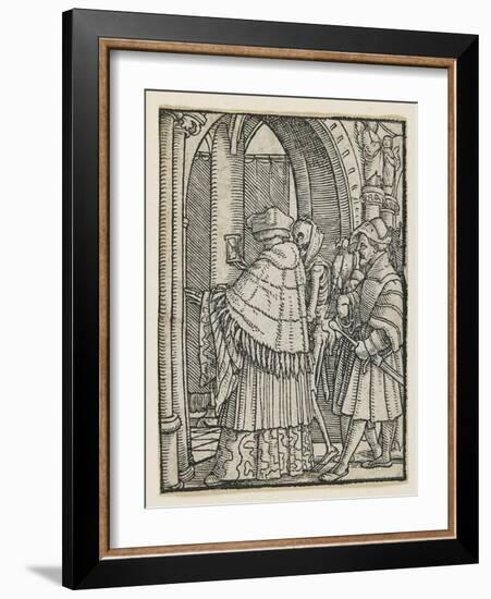 The Canon from Dance of Death (Lyons), 1538, 1523-1526-Hans Holbein the Younger-Framed Giclee Print