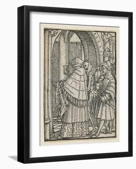 The Canon from Dance of Death (Lyons), 1538, 1523-1526-Hans Holbein the Younger-Framed Giclee Print