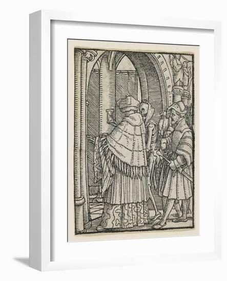 The Canon from Dance of Death (Lyons), 1538, 1523-1526-Hans Holbein the Younger-Framed Giclee Print