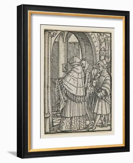 The Canon from Dance of Death (Lyons), 1538, 1523-1526-Hans Holbein the Younger-Framed Giclee Print