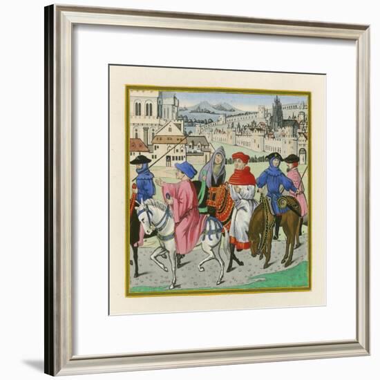 The Canterbury Pilgrimage, Late 15th Century-Henry Shaw-Framed Giclee Print