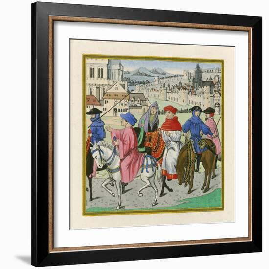 The Canterbury Pilgrimage, Late 15th Century-Henry Shaw-Framed Giclee Print