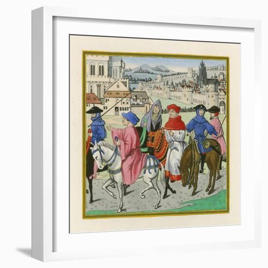 The Canterbury Pilgrimage, Late 15th Century-Henry Shaw-Framed Giclee Print