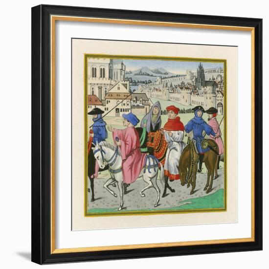 The Canterbury Pilgrimage, Late 15th Century-Henry Shaw-Framed Giclee Print