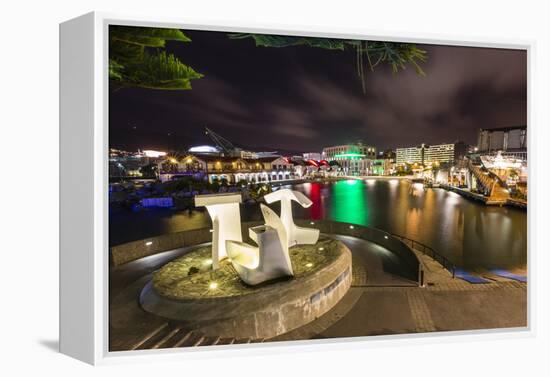 The Capital City of Wellington, Harbour at Night, North Island, New Zealand, Pacific-Michael Nolan-Framed Premier Image Canvas