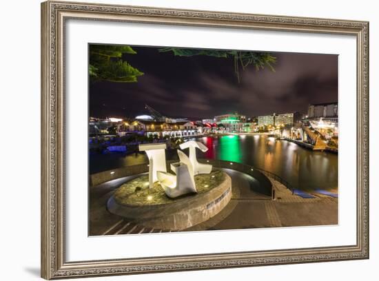 The Capital City of Wellington, Harbour at Night, North Island, New Zealand, Pacific-Michael Nolan-Framed Photographic Print