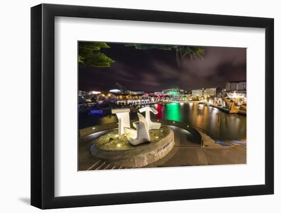 The Capital City of Wellington, Harbour at Night, North Island, New Zealand, Pacific-Michael Nolan-Framed Photographic Print