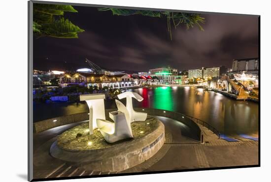 The Capital City of Wellington, Harbour at Night, North Island, New Zealand, Pacific-Michael Nolan-Mounted Photographic Print