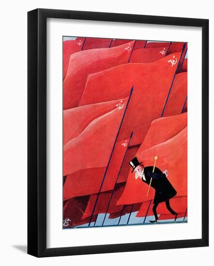 The Capitalist, Caricature from the Magazine Ogonyok, 1958-null-Framed Giclee Print