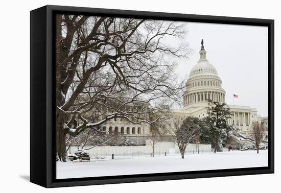 The Capitol in Snow - Washington Dc, United States of America-Orhan-Framed Premier Image Canvas