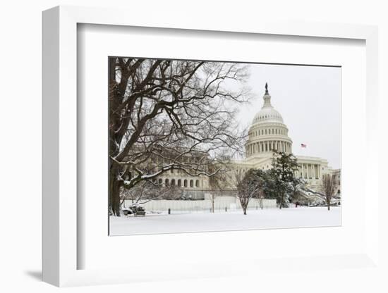 The Capitol in Snow - Washington Dc, United States of America-Orhan-Framed Photographic Print