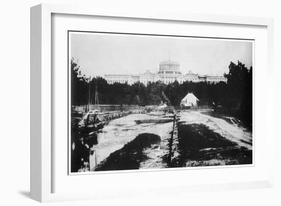 The Capitol Without its Dome, Washington DC, USA, C1858-MATHEW B BRADY-Framed Giclee Print