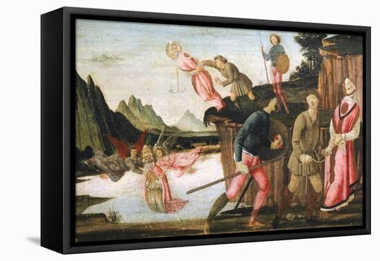 The Capture and Martyrdom of Pope Clement, Detail from Predella of Sacred Conversation-Domenico Ghirlandaio-Framed Premier Image Canvas