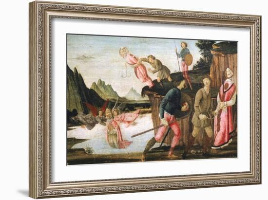 The Capture and Martyrdom of Pope Clement, Detail from Predella of Sacred Conversation-Domenico Ghirlandaio-Framed Giclee Print