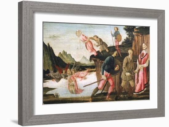 The Capture and Martyrdom of Pope Clement, Detail from Predella of Sacred Conversation-Domenico Ghirlandaio-Framed Giclee Print