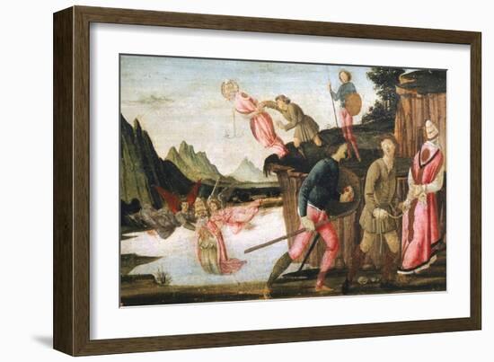 The Capture and Martyrdom of Pope Clement, Detail from Predella of Sacred Conversation-Domenico Ghirlandaio-Framed Giclee Print
