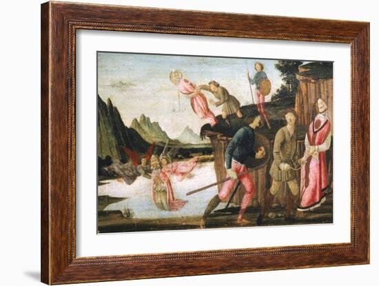 The Capture and Martyrdom of Pope Clement, Detail from Predella of Sacred Conversation-Domenico Ghirlandaio-Framed Giclee Print