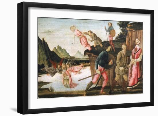 The Capture and Martyrdom of Pope Clement, Detail from Predella of Sacred Conversation-Domenico Ghirlandaio-Framed Giclee Print