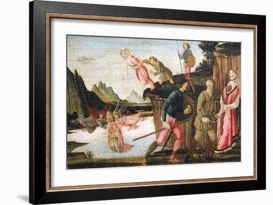 The Capture and Martyrdom of Pope Clement, Detail from Predella of Sacred Conversation-Domenico Ghirlandaio-Framed Giclee Print