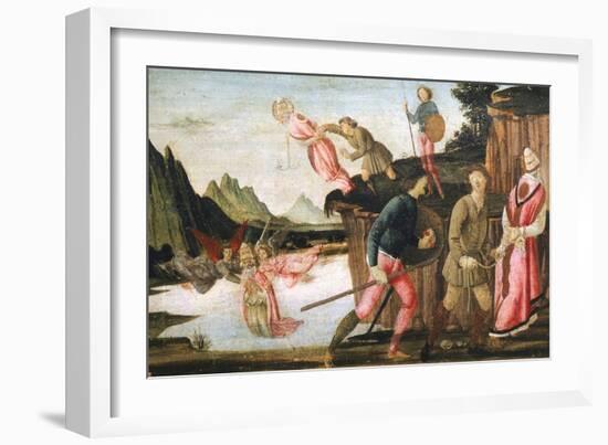 The Capture and Martyrdom of Pope Clement, Detail from Predella of Sacred Conversation-Domenico Ghirlandaio-Framed Giclee Print