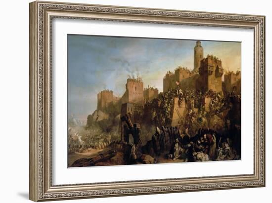 The Capture of Jerusalem by Jacques De Molay in 1299-Claude Jacquand-Framed Giclee Print