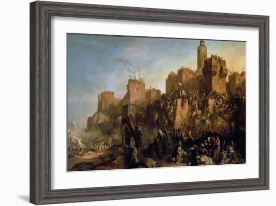 The Capture of Jerusalem by Jacques De Molay in 1299-Claude Jacquand-Framed Giclee Print