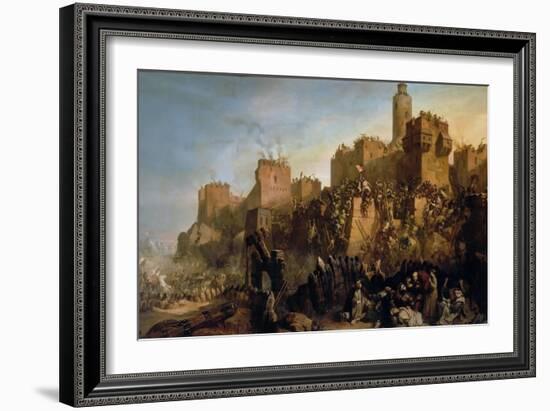 The Capture of Jerusalem by Jacques De Molay in 1299-Claude Jacquand-Framed Giclee Print